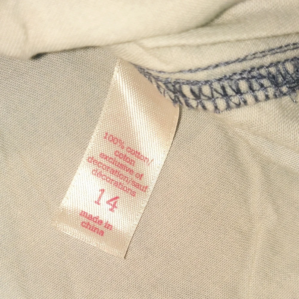 Justice Blue and White Blouse with Collared Neckline Girls 14